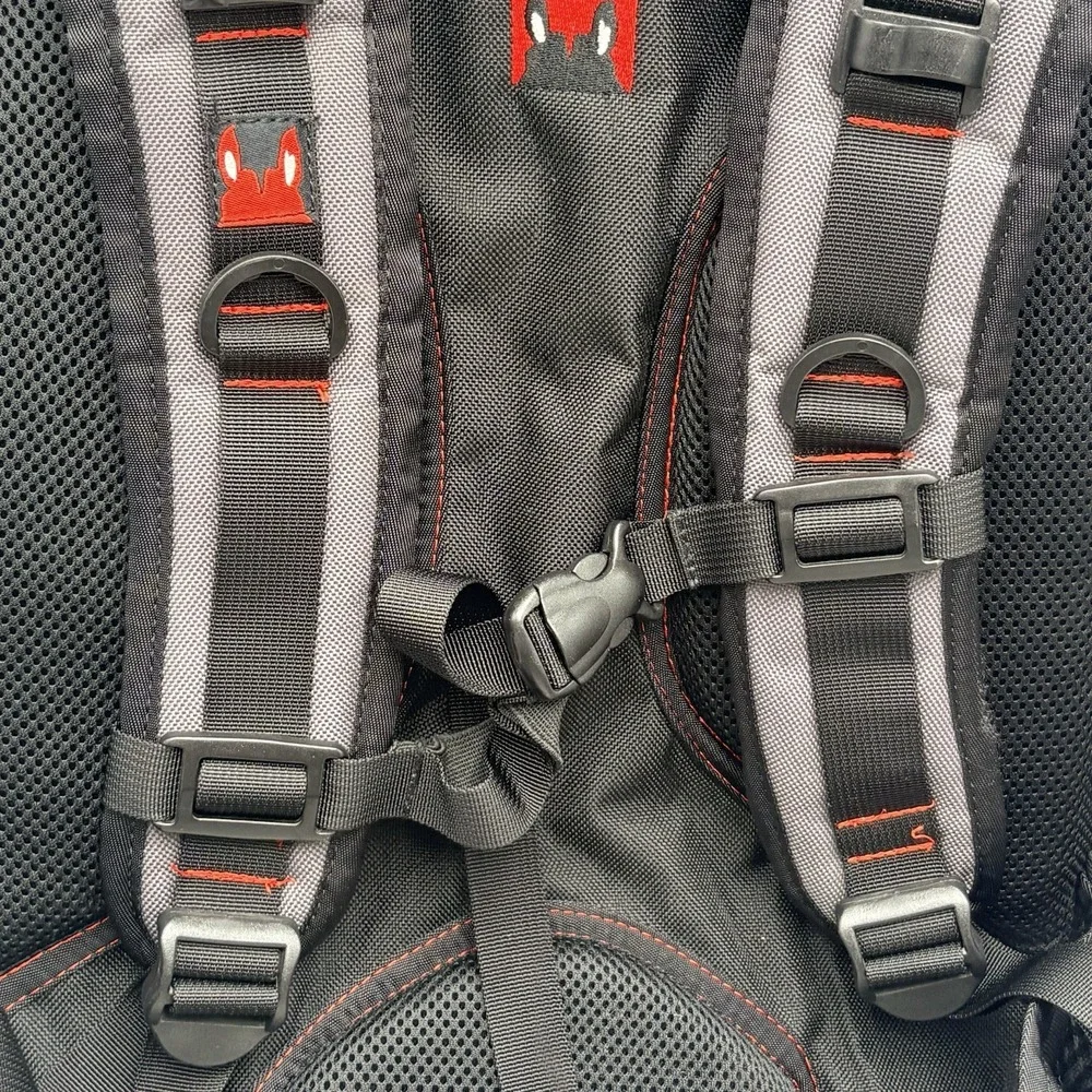 Illenium Hiking Backpack Gray Black Red Travel Camping Laptop Daypack